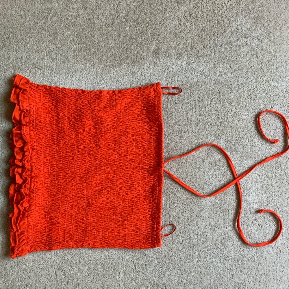 Bright orange tube top